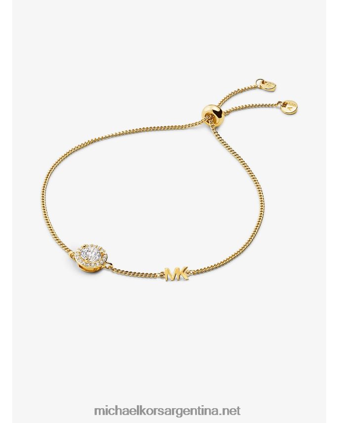 mujer oro pulsera de plata de ley con baño de metales preciosos y halo en pavé Michael Kors T46HB02445