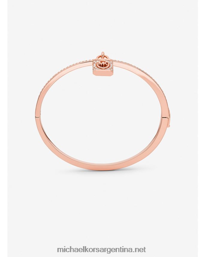 mujer oro rosa Brazalete con candado en pavé de latón chapado en oro rosa de 14k Michael Kors T46HB02439