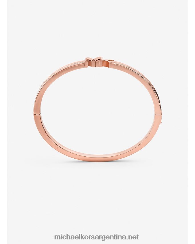 mujer oro rosa Brazalete con logo en pavé de latón chapado en oro rosa de 14k Michael Kors T46HB02475