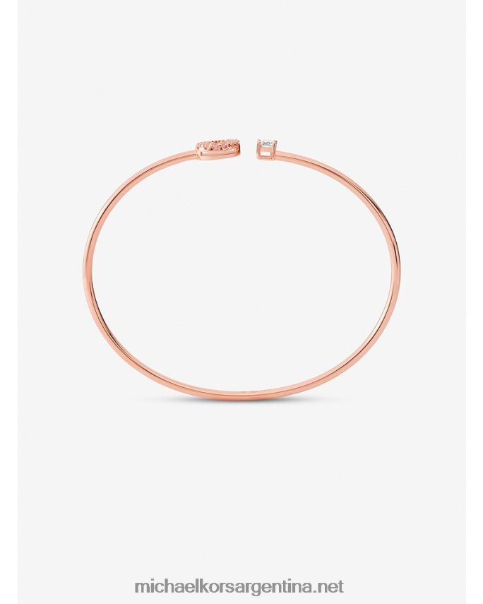 mujer oro rosa brazalete con disco pavé de plata recubierta de metales preciosos Michael Kors T46HB02446