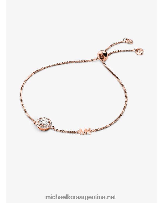 mujer oro rosa pulsera de plata de ley con baño de metales preciosos y halo en pavé Michael Kors T46HB02444