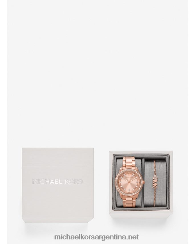 mujer oro rosa set de regalo con reloj y pulsera mini tibby pave Michael Kors T46HB02465