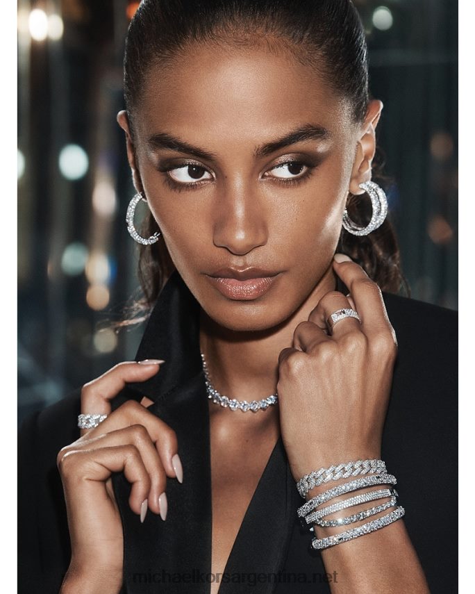 mujer plata pulsera de tenis de plata esterlina Michael Kors T46HB02454