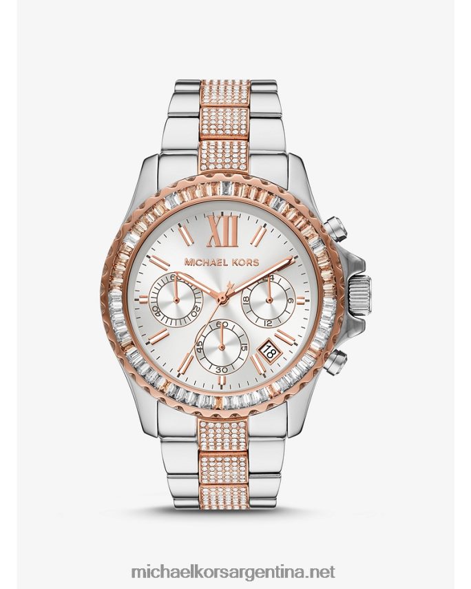 mujer Dos tonos reloj everest pavé extragrande Michael Kors T46HB02425