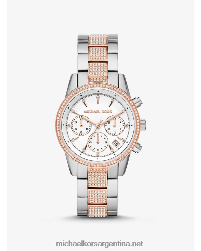 mujer Dos tonos reloj ritz pavé Michael Kors T46HB02382