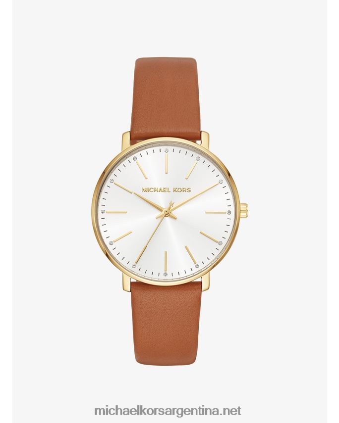 mujer oro reloj de cuero Michael Kors T46HB02399