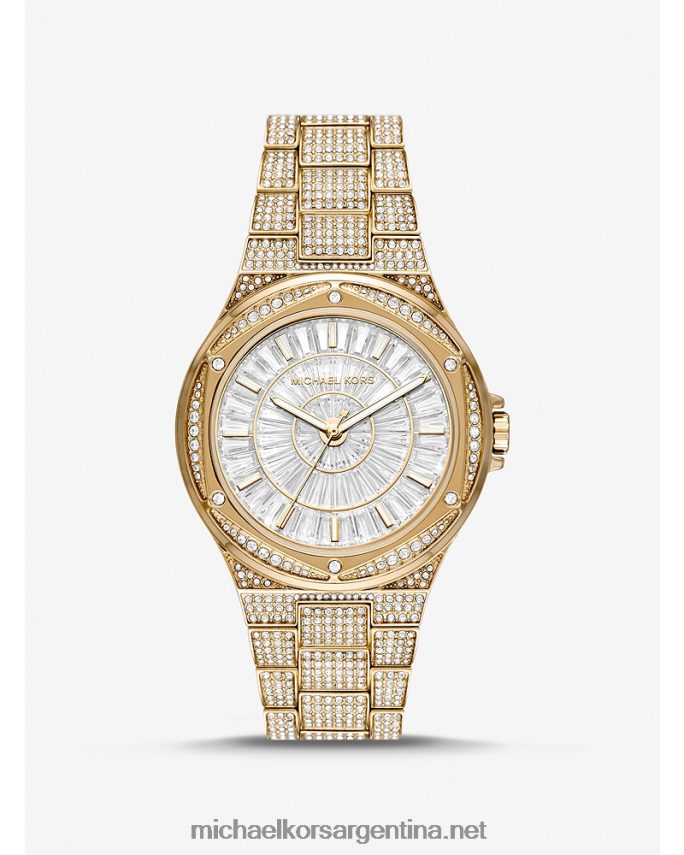 mujer oro reloj pave de lennox de gran tamaño Michael Kors T46HB02403