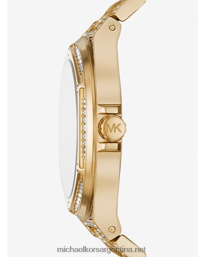 mujer oro reloj pave de lennox de gran tamaño Michael Kors T46HB02403