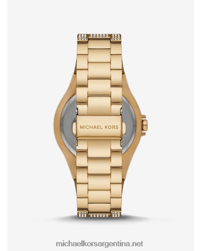 mujer oro reloj pave de lennox de gran tamaño Michael Kors T46HB02403