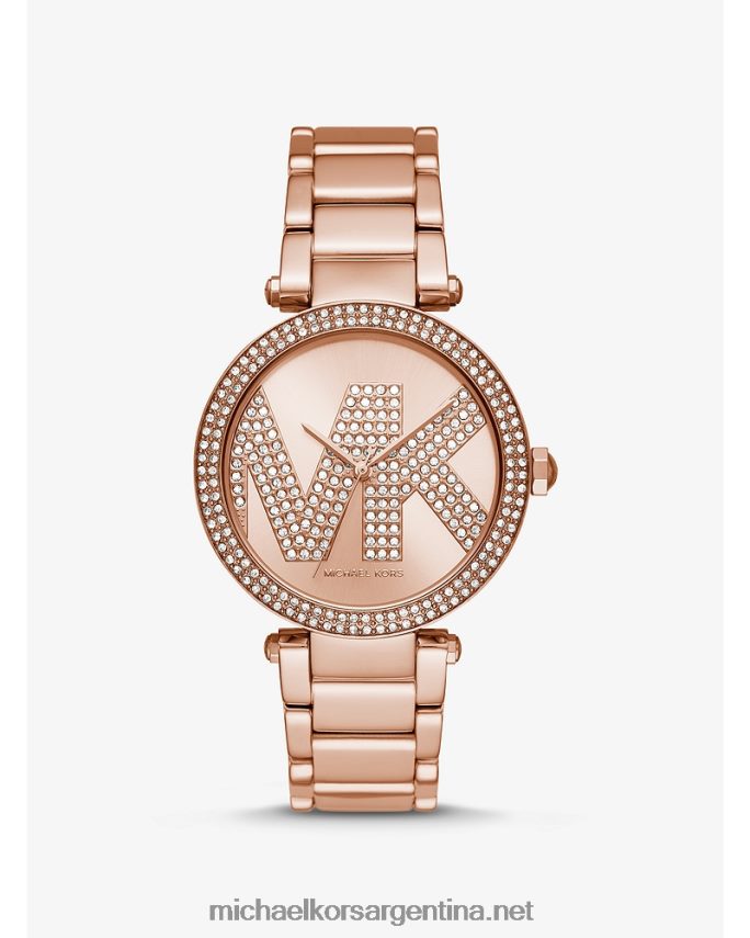 mujer oro rosa reloj oversize pavé con logo Michael Kors T46HB02374