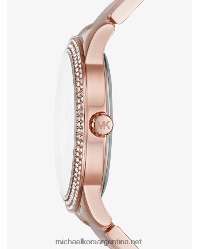 mujer oro rosa reloj tibby pave oversize de acetato color rubor Michael Kors T46HB02388