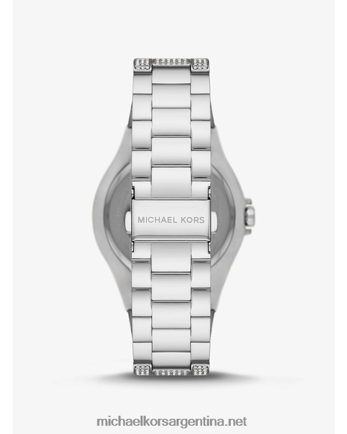 mujer plata reloj pave de lennox de gran tamaño Michael Kors T46HB02418