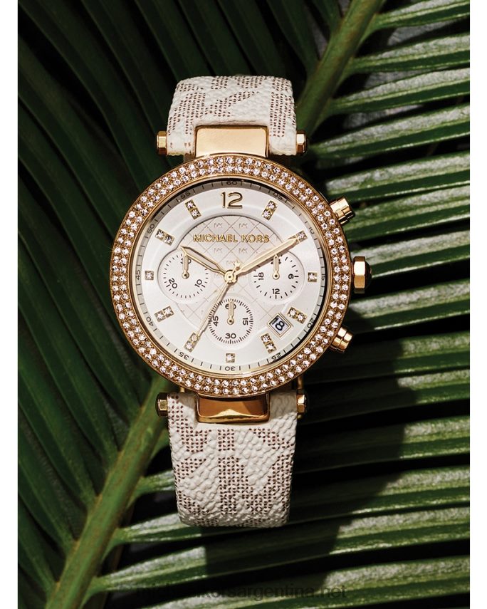 mujer vainilla reloj parker paveand extragrande con logo Michael Kors T46HB02429