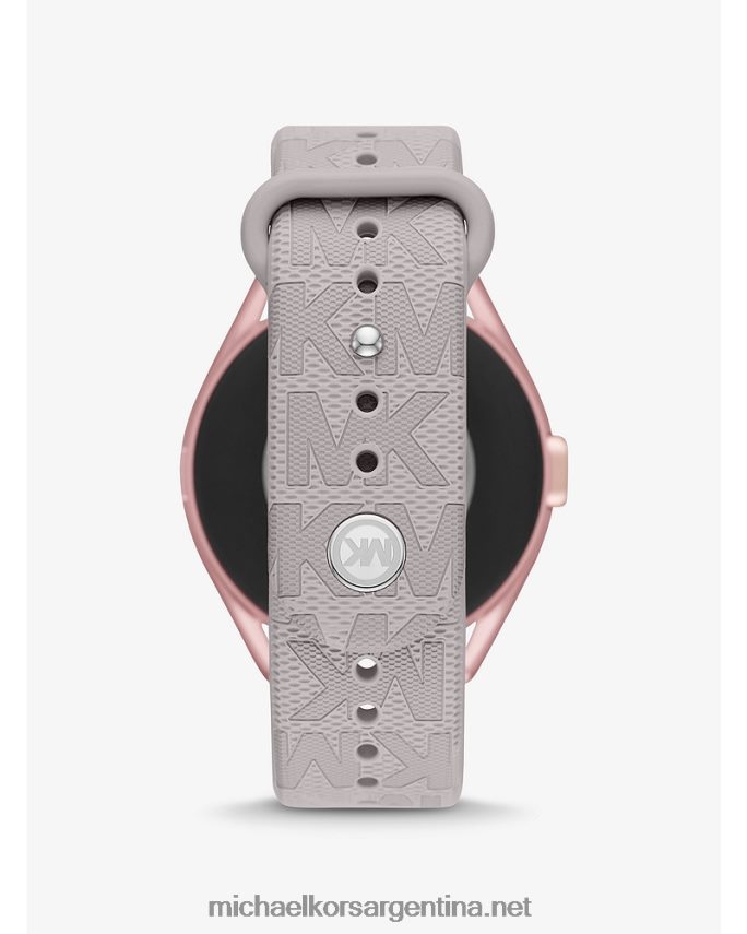 mujer gris access gen 5e mkgo reloj inteligente de goma con logo y tono rosa Michael Kors T46HB02360
