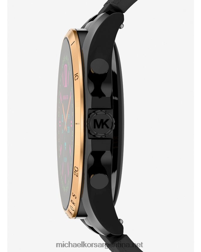 mujer oro negro reloj inteligente de silicona con el logotipo de bradshawand gen 6 Michael Kors T46HB02349