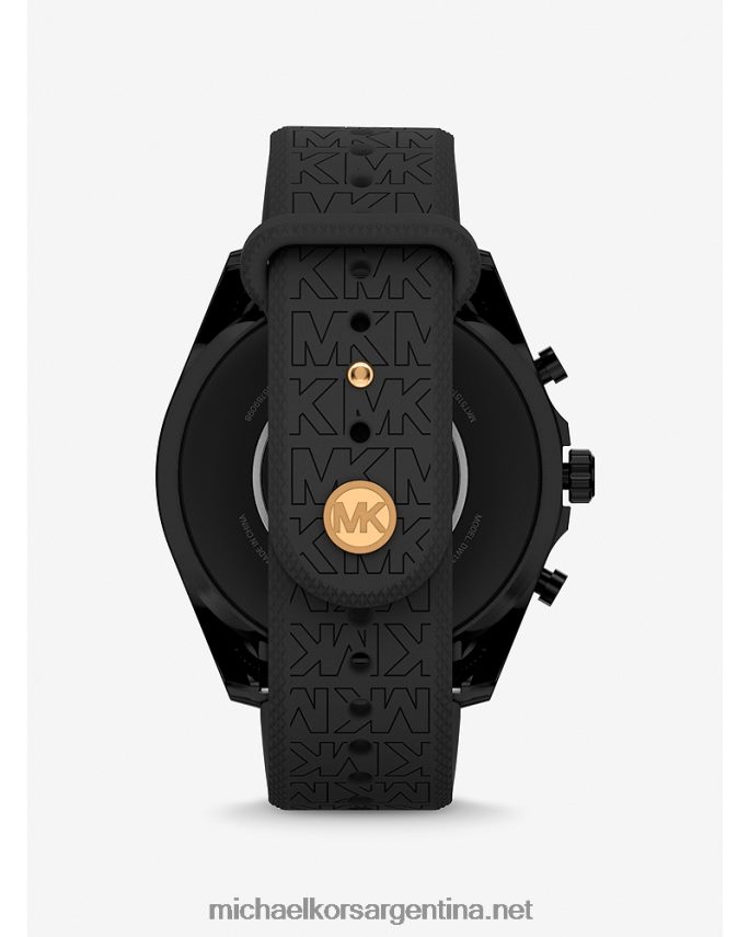 mujer oro negro reloj inteligente de silicona con el logotipo de bradshawand gen 6 Michael Kors T46HB02349
