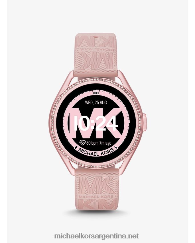 mujer rosa access gen 5e mkgo reloj inteligente de goma con logo y tono rosa Michael Kors T46HB02363