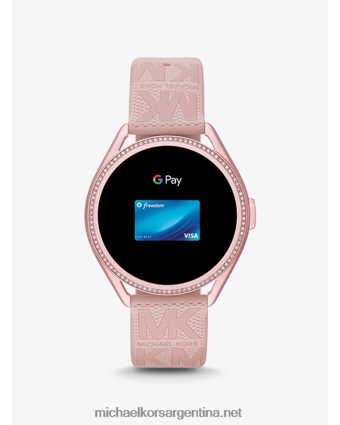 mujer rosa access gen 5e mkgo reloj inteligente de goma con logo y tono rosa Michael Kors T46HB02363