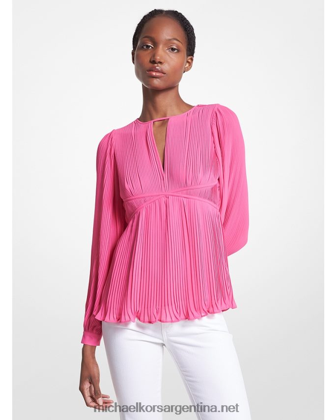 mujer cereza blusa plisada de georgette Michael Kors T46HB0447