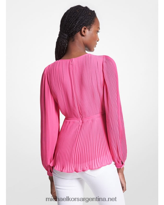 mujer cereza blusa plisada de georgette Michael Kors T46HB0447