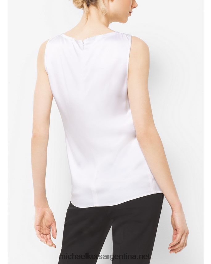 unisexo Blanco óptico blusa plisada en mezcla de seda Michael Kors T46HB03708