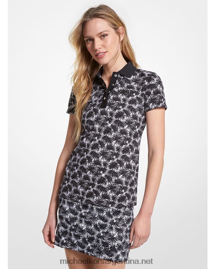 mujer blanco negro polo de piqué con estampado de golf Michael Kors T46HB0406
