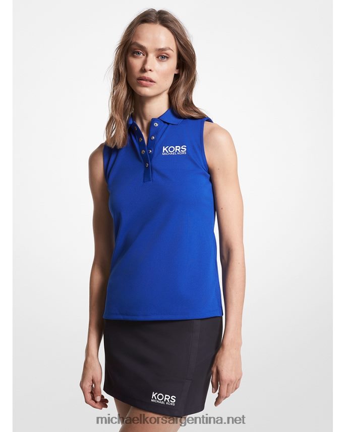 mujer real polo sin mangas de piqué con logo de golf Michael Kors T46HB0411