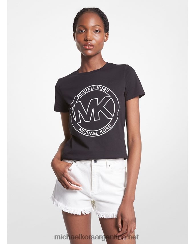 mujer negro playera con logo estampado Michael Kors T46HB0390