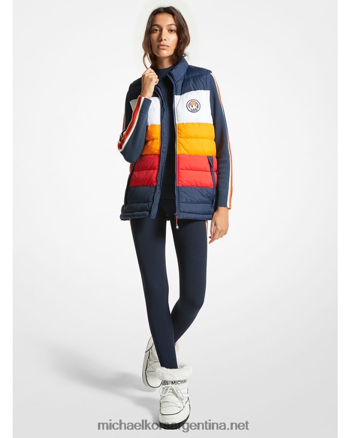 mujer Blanco óptico chaleco de esquí de nailon con bloques de color mk x ellesse vail Michael Kors T46HB0280