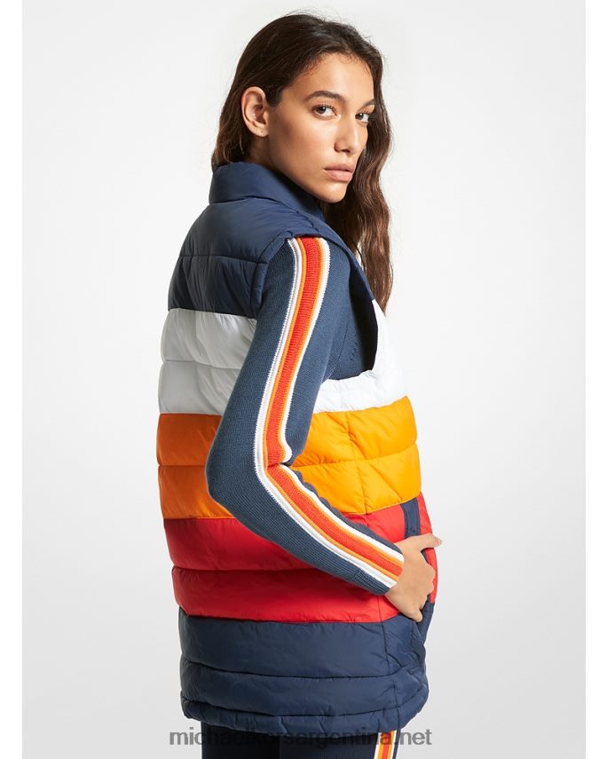 mujer Blanco óptico chaleco de esquí de nailon con bloques de color mk x ellesse vail Michael Kors T46HB0280