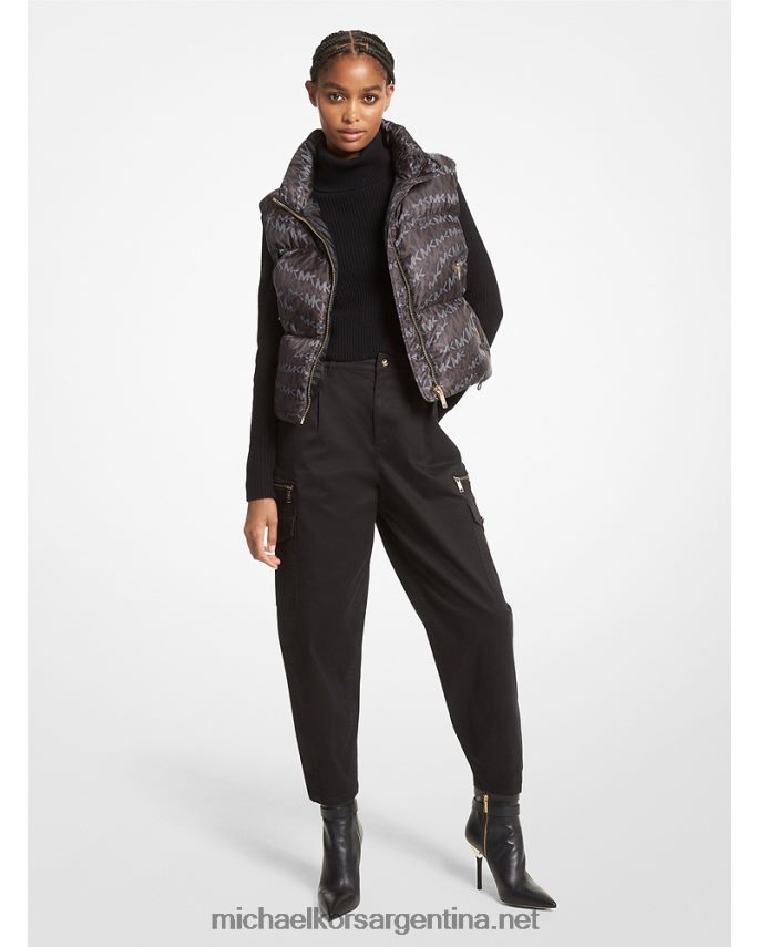 mujer aceituna chaleco acolchado con estampado animal y logo cire Michael Kors T46HB0319