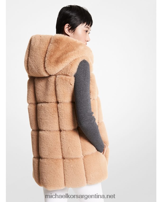 mujer camello chaleco capitonado con pelo sintético Michael Kors T46HB0249