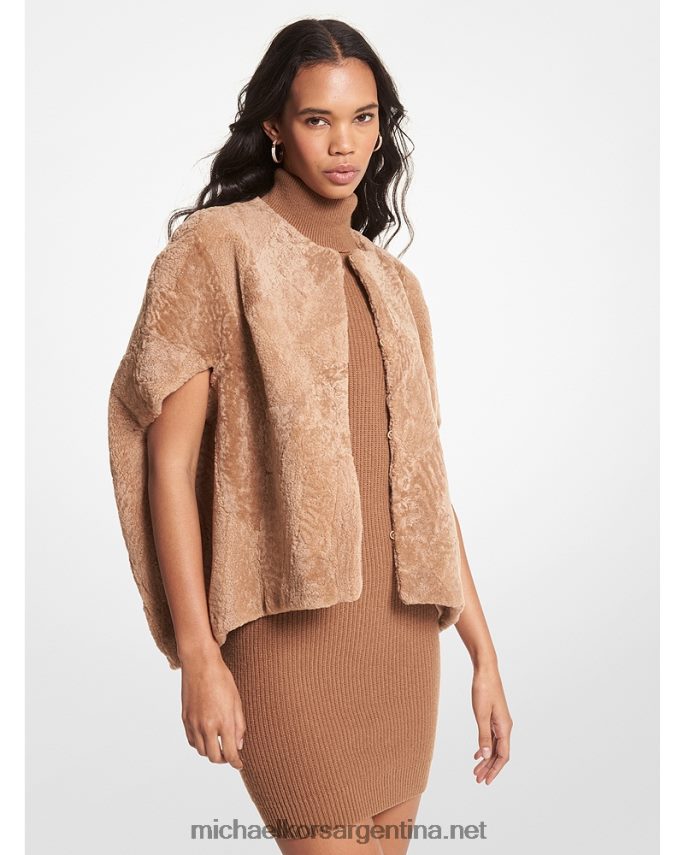mujer camello oscuro chaleco de piel de oveja Michael Kors T46HB0282