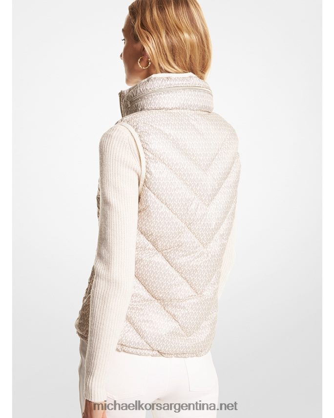 mujer hueso chaleco acolchado reversible con logo estampado Michael Kors T46HB0296