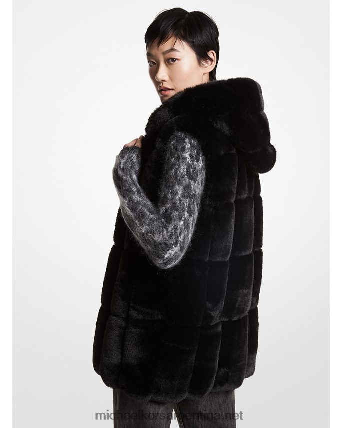 mujer negro chaleco capitonado con pelo sintético Michael Kors T46HB0250