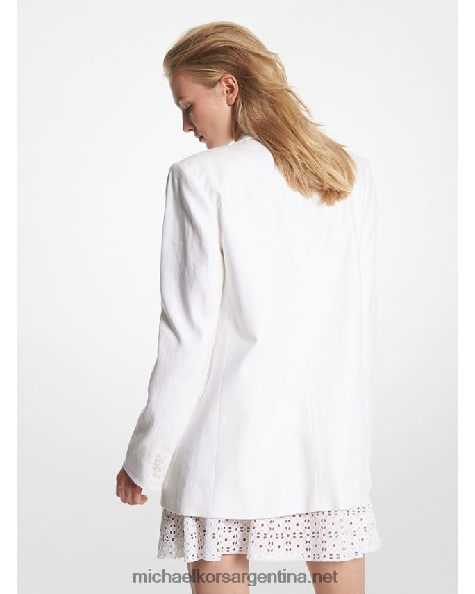 mujer blanco blazer boyfriend de mezcla de lino Michael Kors T46HB0227