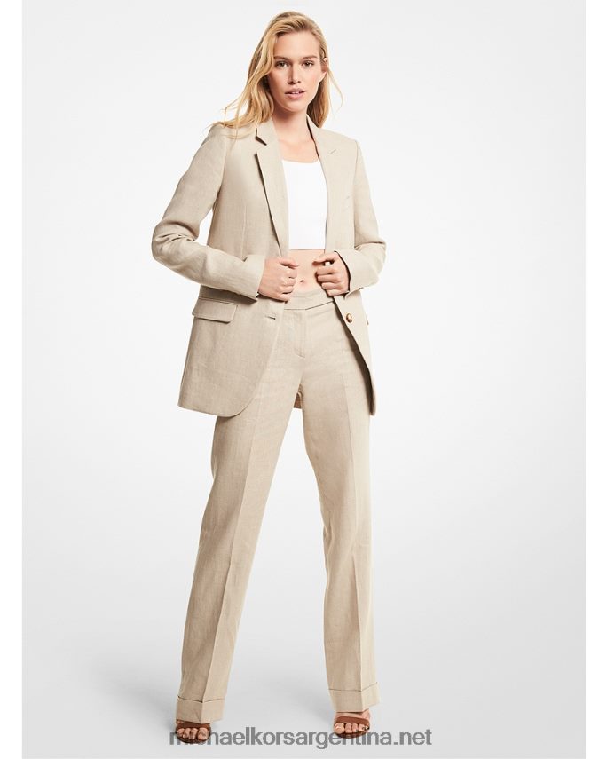 mujer cáñamo blazer boyfriend de lino lavado Michael Kors T46HB0325