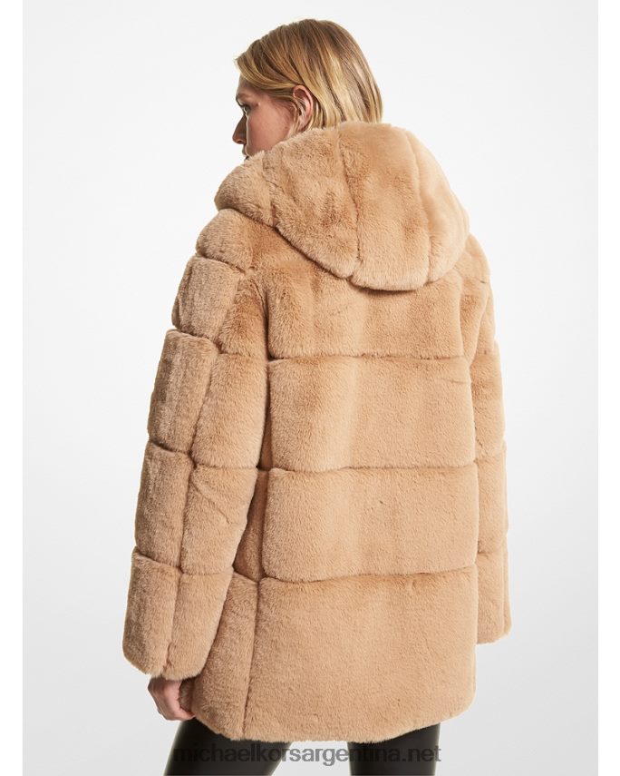 mujer camello chaqueta acolchada con pelo sintético Michael Kors T46HB0239