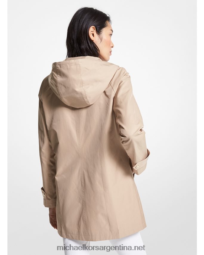 mujer caqui impermeable de mezcla de algodón con capucha Michael Kors T46HB0203