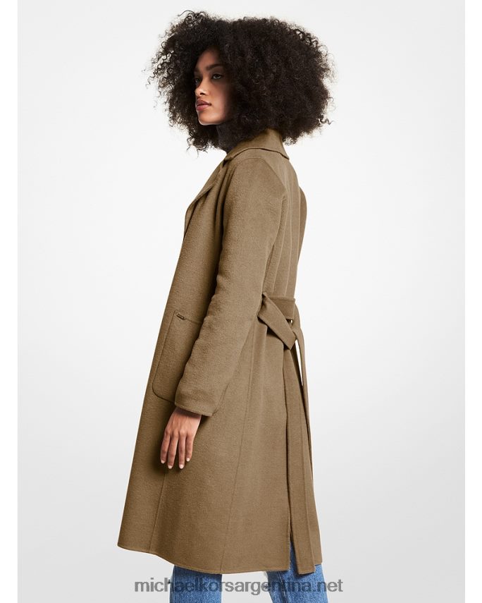 mujer combo de aceitunas abrigo cruzado de mezcla de lana Michael Kors T46HB0262