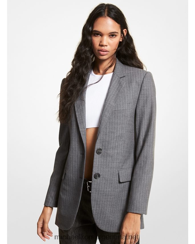 mujer derby blazer boyfriend a rayas de lana stretch Michael Kors T46HB0225