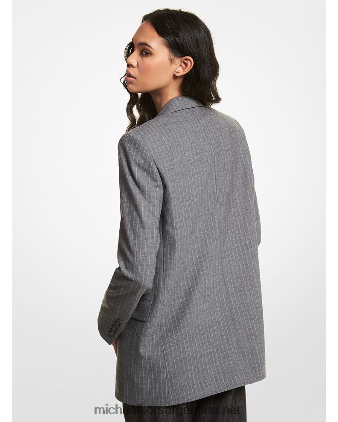 mujer derby blazer boyfriend a rayas de lana stretch Michael Kors T46HB0225