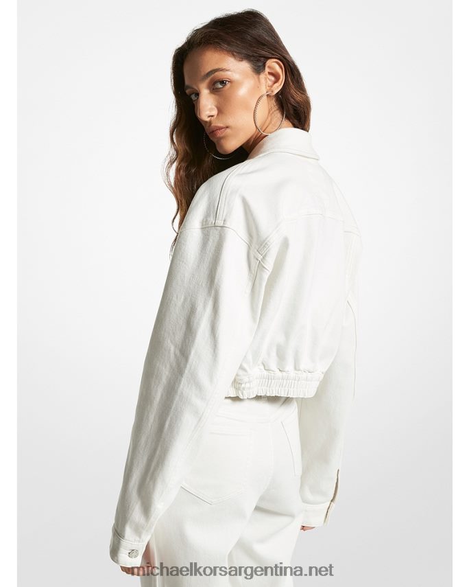 mujer hueso chamarra corta de mezclilla elástica Michael Kors T46HB0215