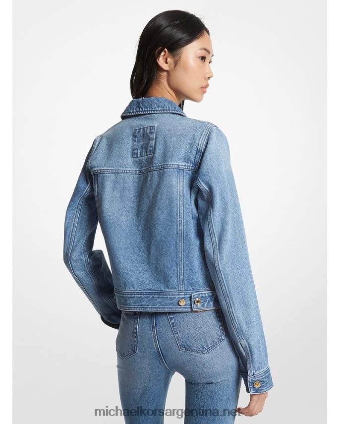 mujer lavado azul ángel chamarra utilitaria de mezclilla Michael Kors T46HB0196