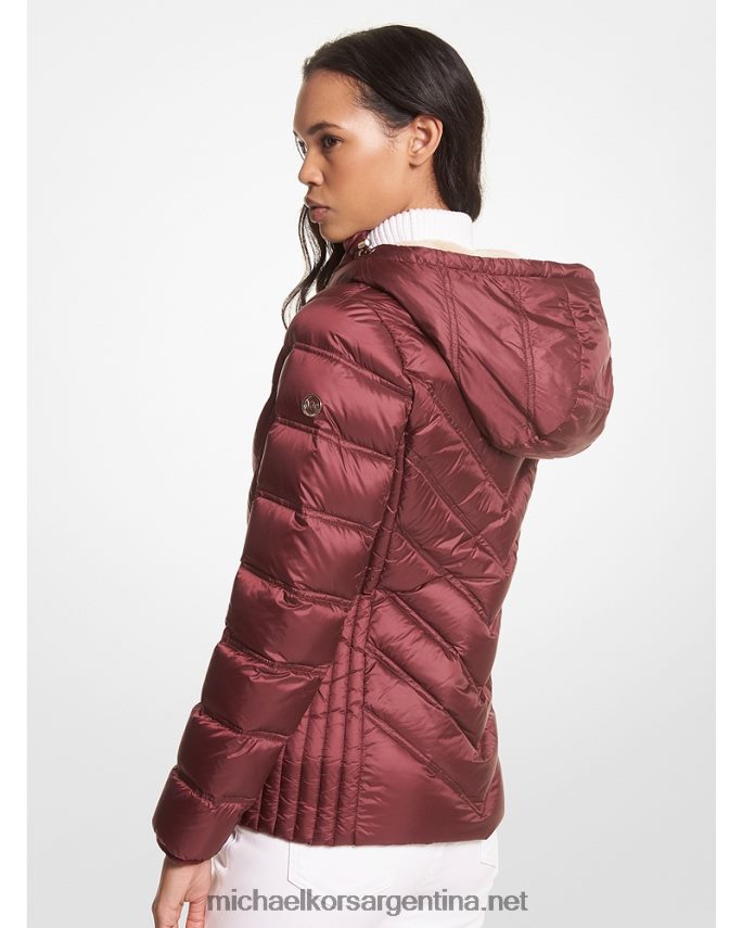 mujer merlot chamarra plegable de nailon con capucha Michael Kors T46HB0232