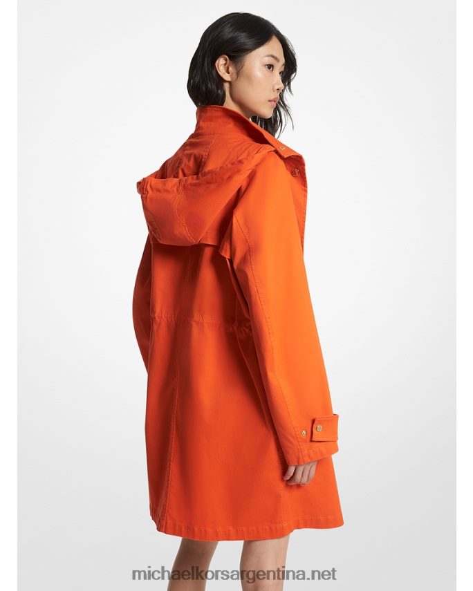 mujer naranja óptica anorak de algodón elástico con cordón de cadena Michael Kors T46HB0194