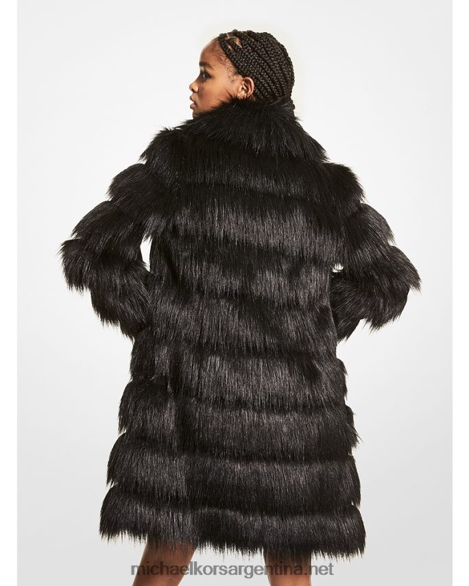 mujer negro abrigo a capas de pelo artificial Michael Kors T46HB0314