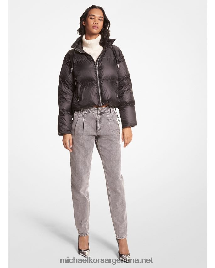 mujer negro chamarra capitonada acolchada Michael Kors T46HB0318