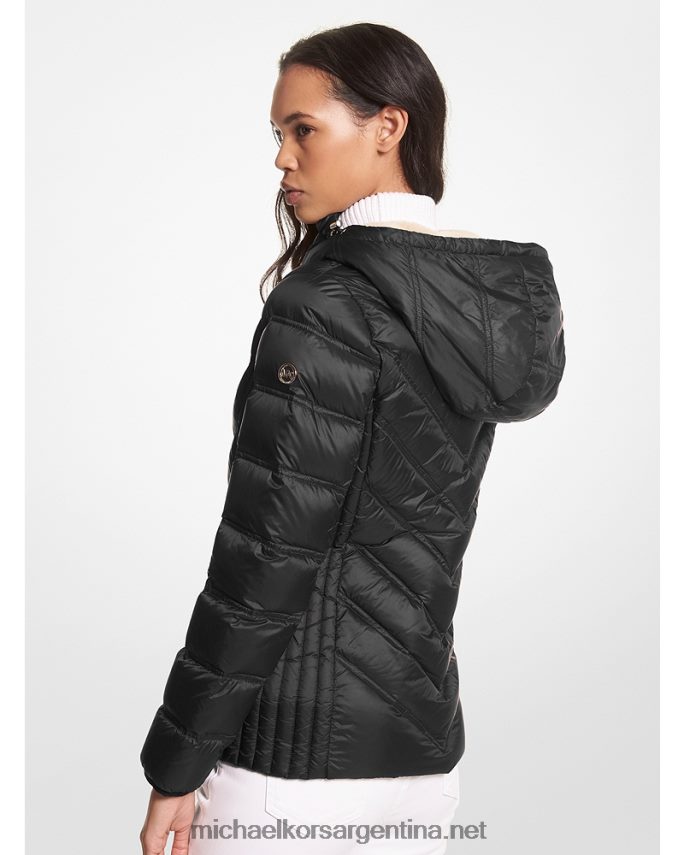 mujer negro chamarra plegable de nailon con capucha Michael Kors T46HB0236