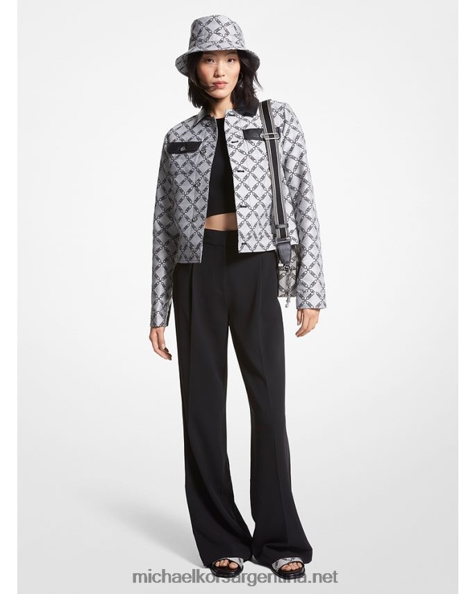 mujer negro chaqueta imperio en jacquard con logo Michael Kors T46HB0275